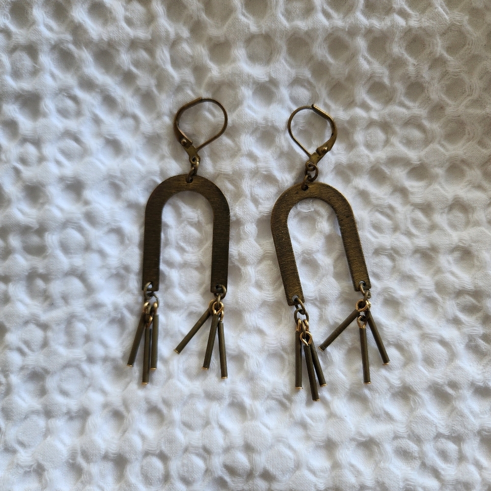 Free People Bronze Geometric Earrings